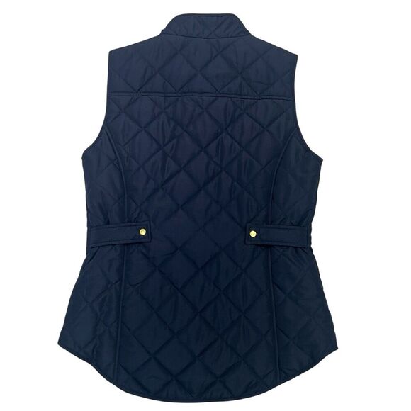 Crown & Ivy Women’s Quilted Full Zip Vest Snap Buttons Navy Blue Outdoor Size S - Picture 2 of 9